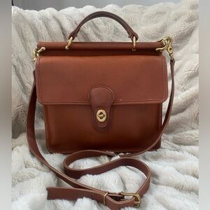 Vintage COACH Willis Leather Crossbody Bag in British Tan